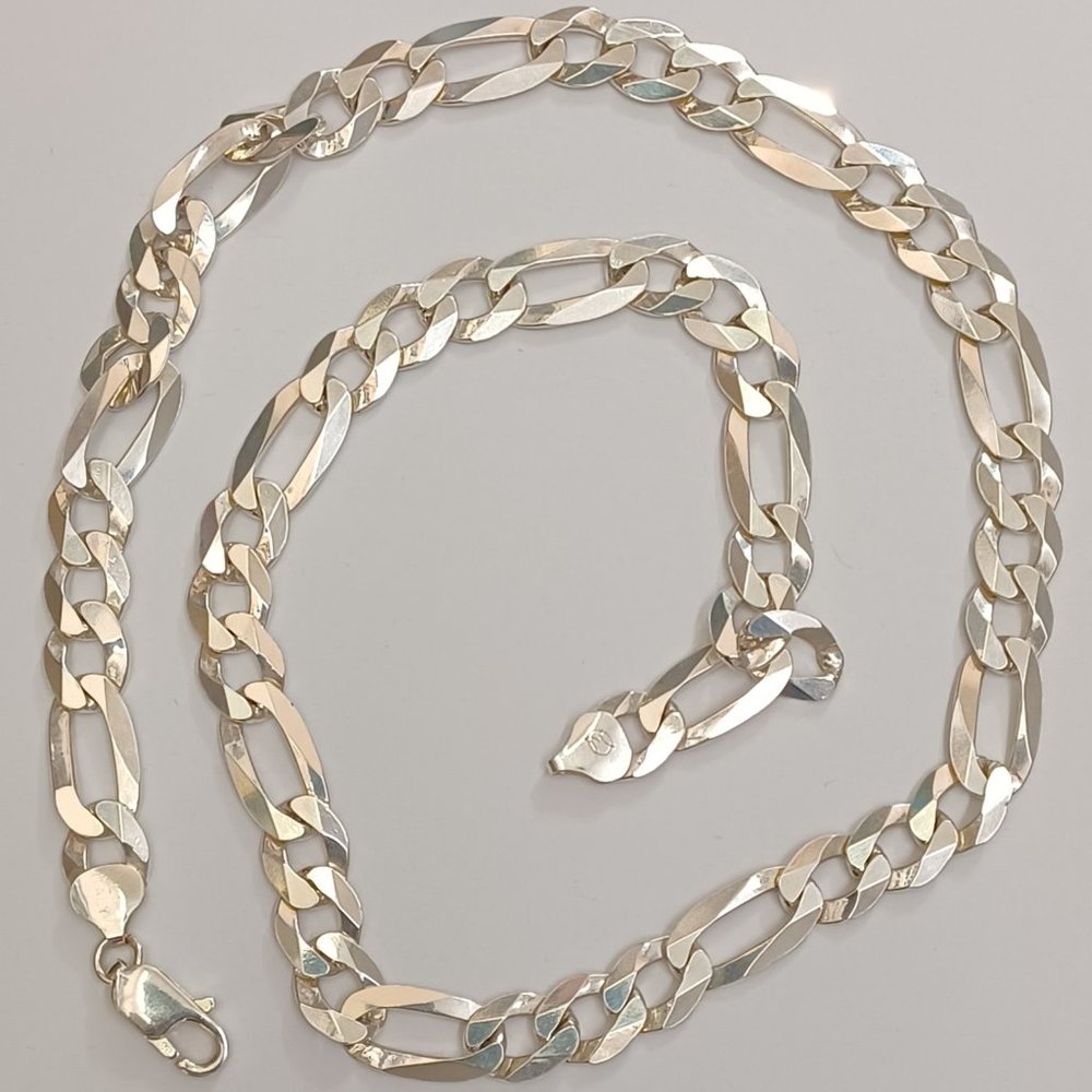 925 Sterling Silver Solid Figaro Style Chain - image 2